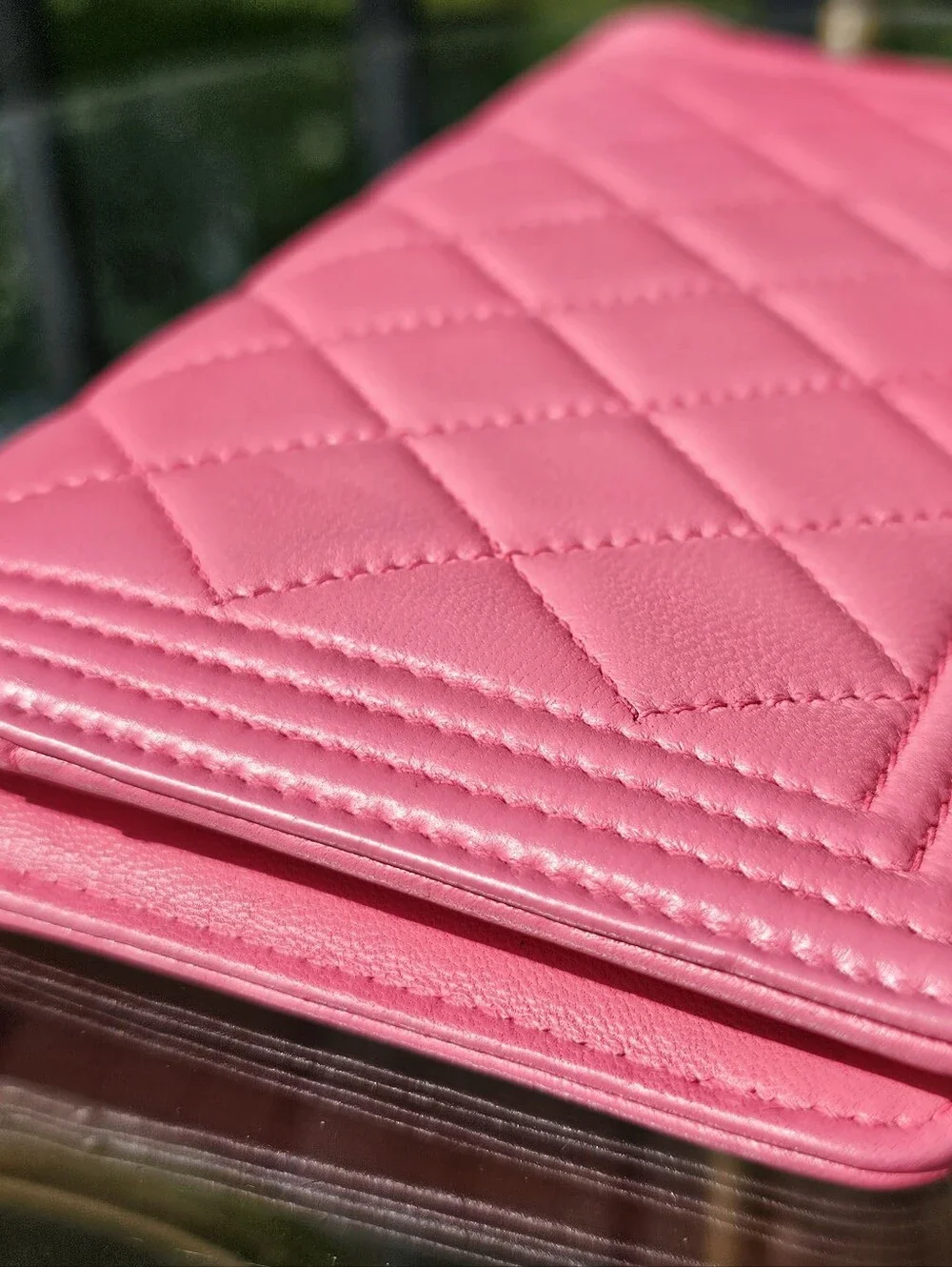 Chanel Long Boy Wallet In Bubble Gum Pink